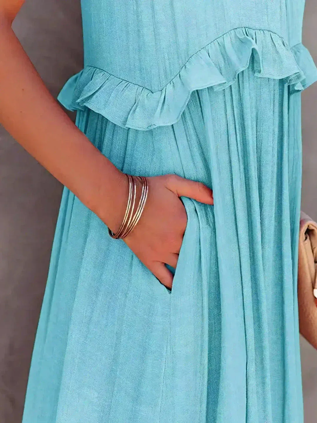 Sarah | Halter Ruffle Maxi Dress