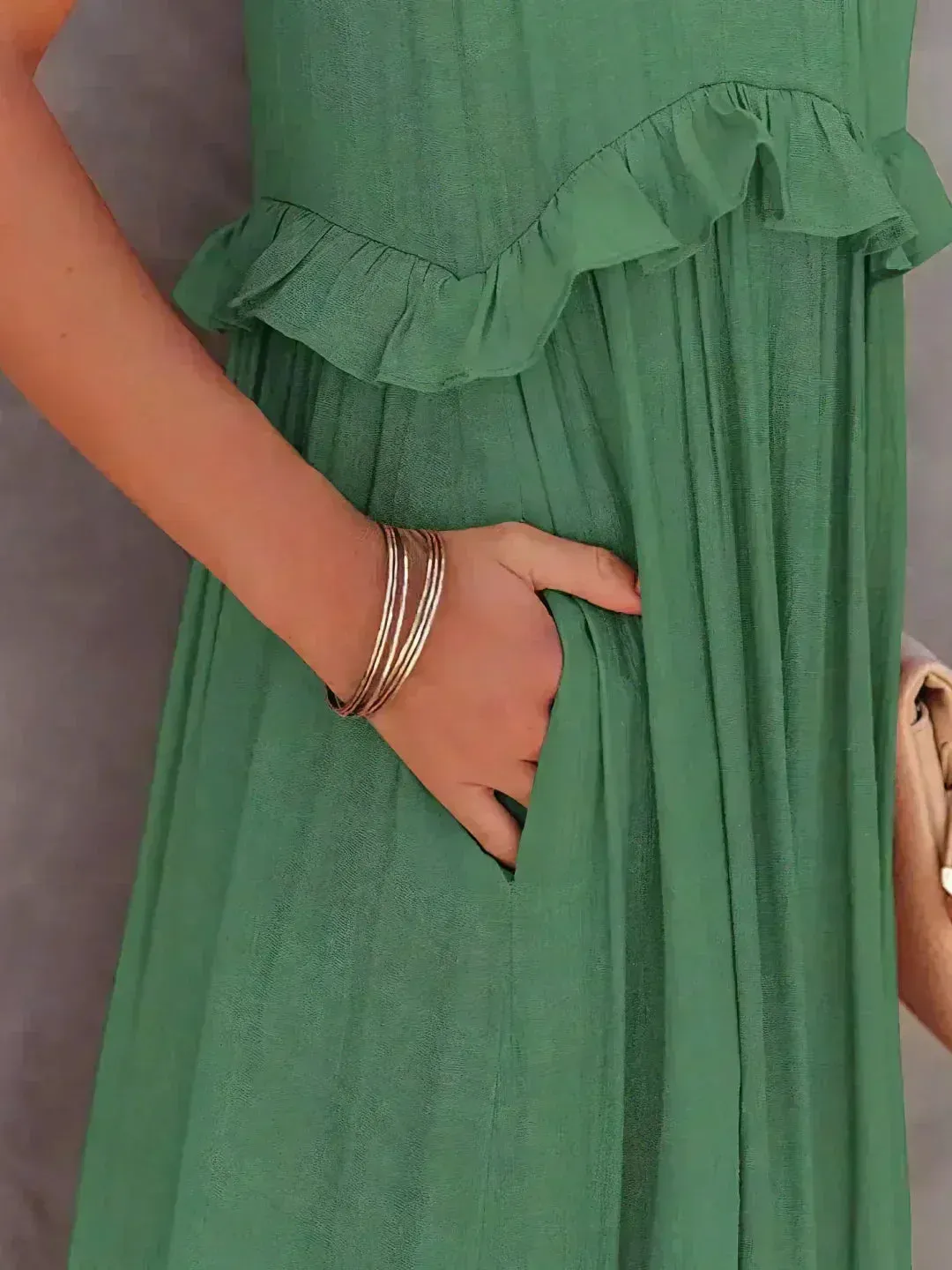 Sarah | Halter Ruffle Maxi Dress