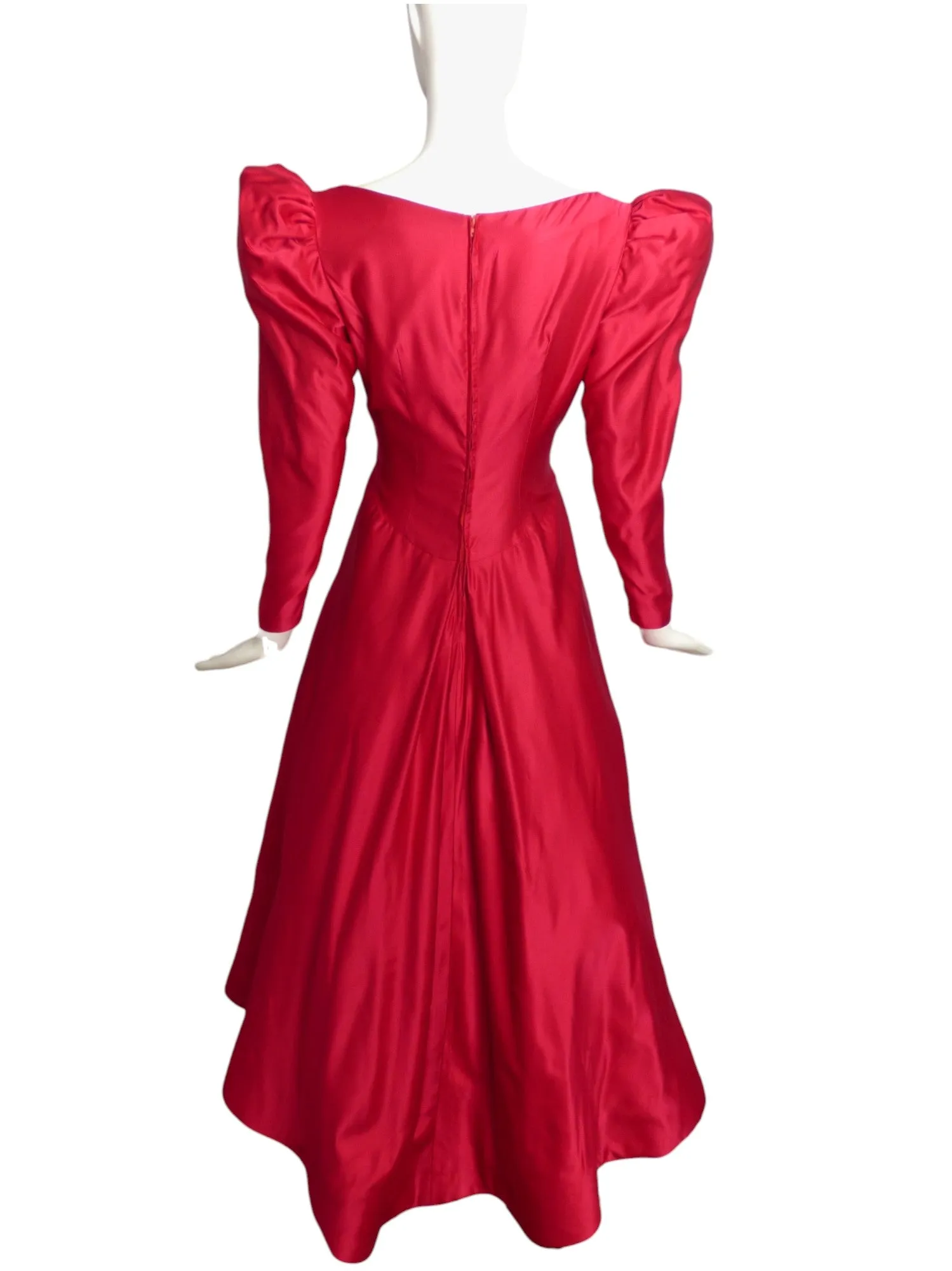 SCASSI- 1987 Fuchsia Taffeta Ball Gown, Size 4