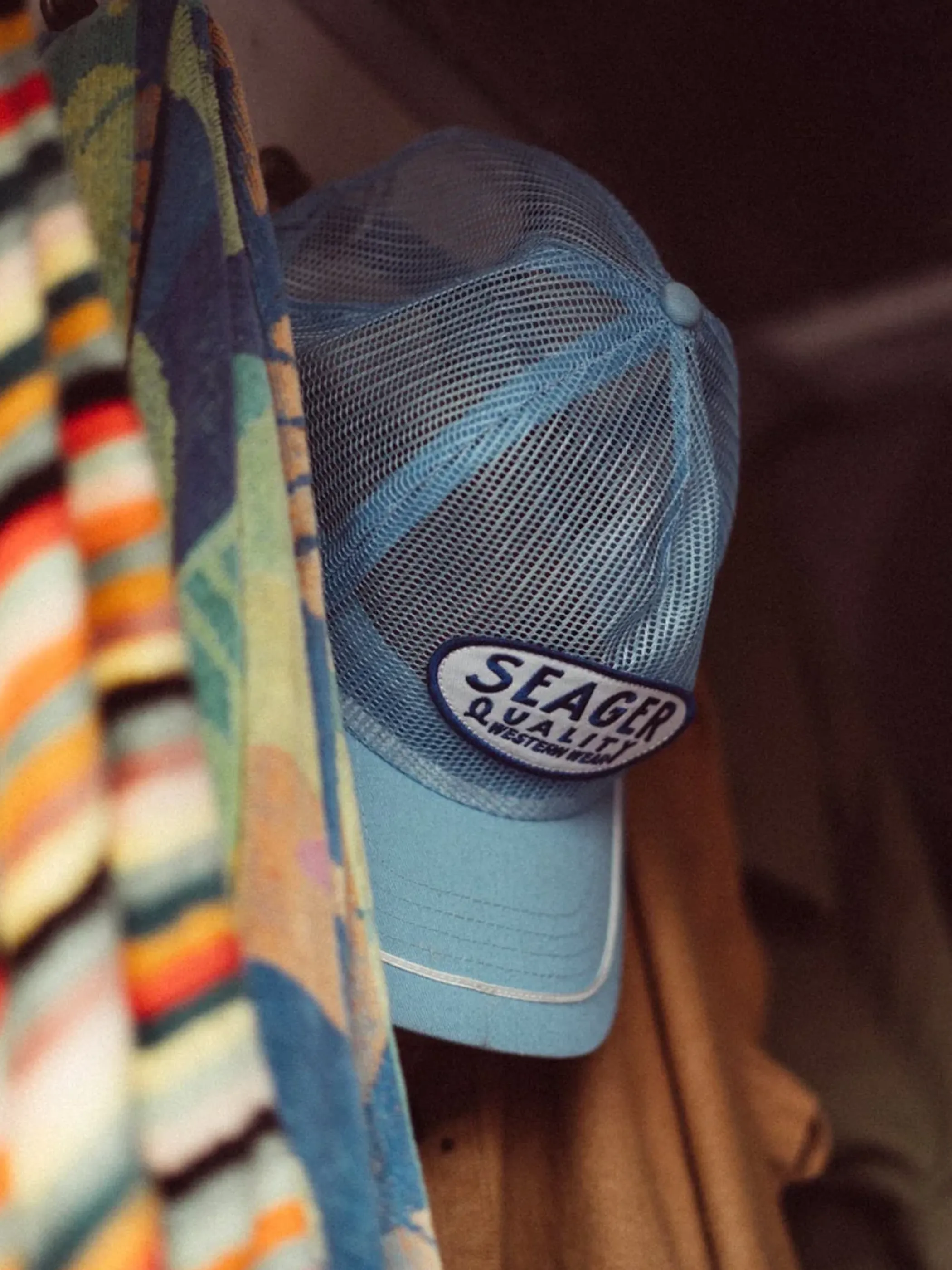 Seager Old Town All Mesh Snapback - Blue