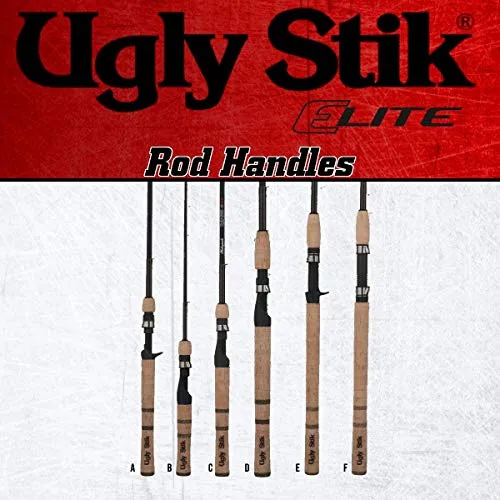 Shakespeare Ugly Stik 6’ Elite Spinning Rod, Two Piece Spinning Rod, 8-17lb Line Rating, Medium Heavy Rod Power, Fast Action, 1/4-3/4 oz. Lure Rating