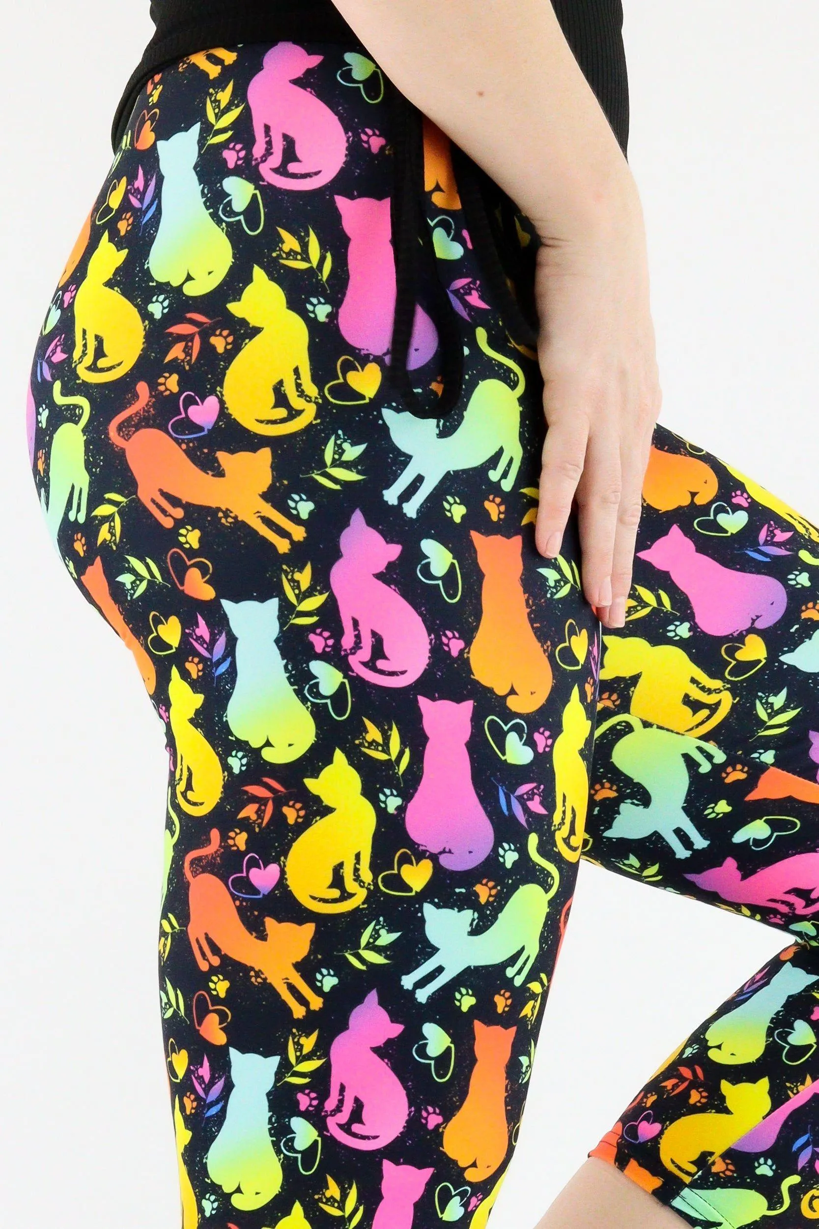 Shine Kitty - Casual Capri Leggings
