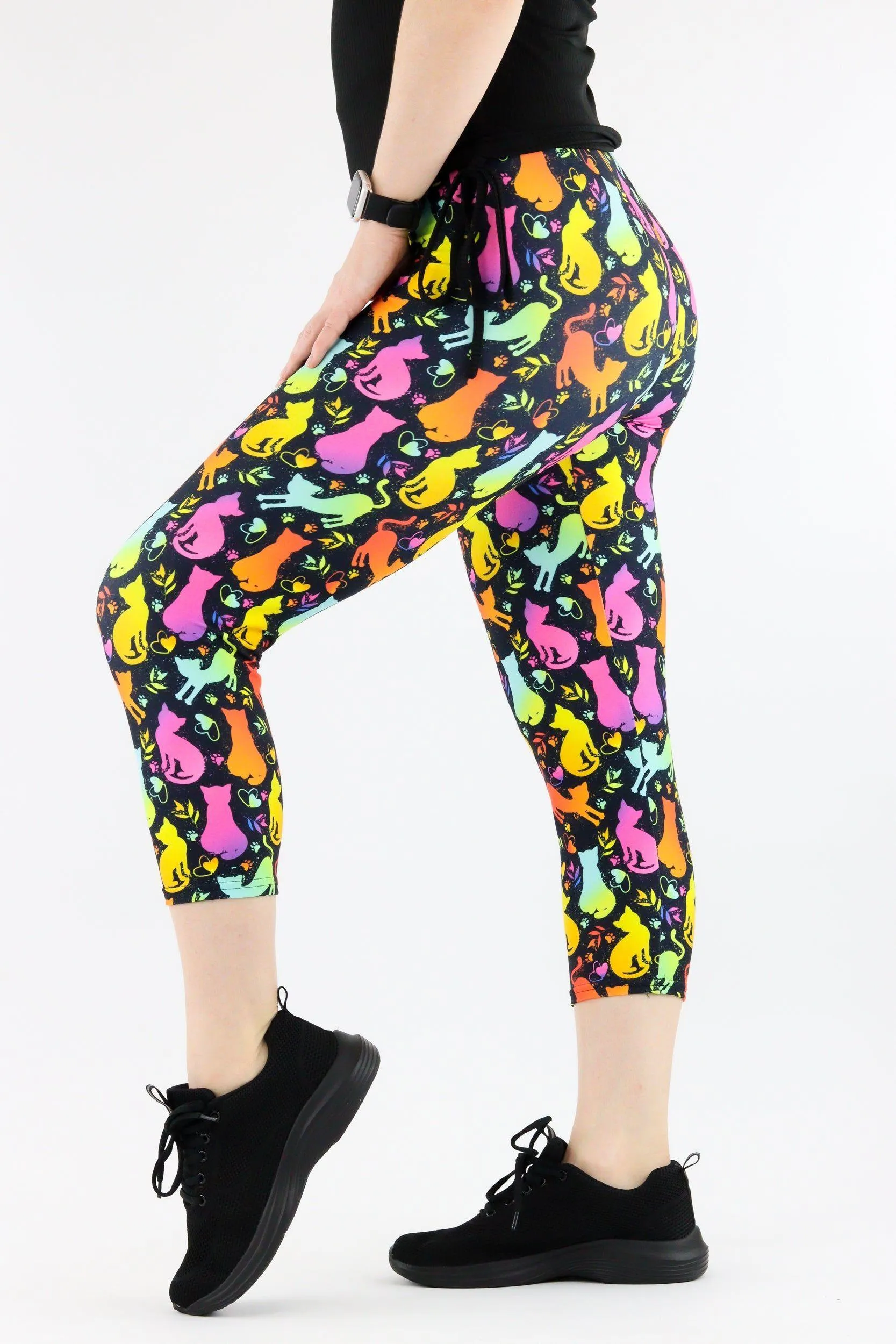Shine Kitty - Casual Capri Leggings