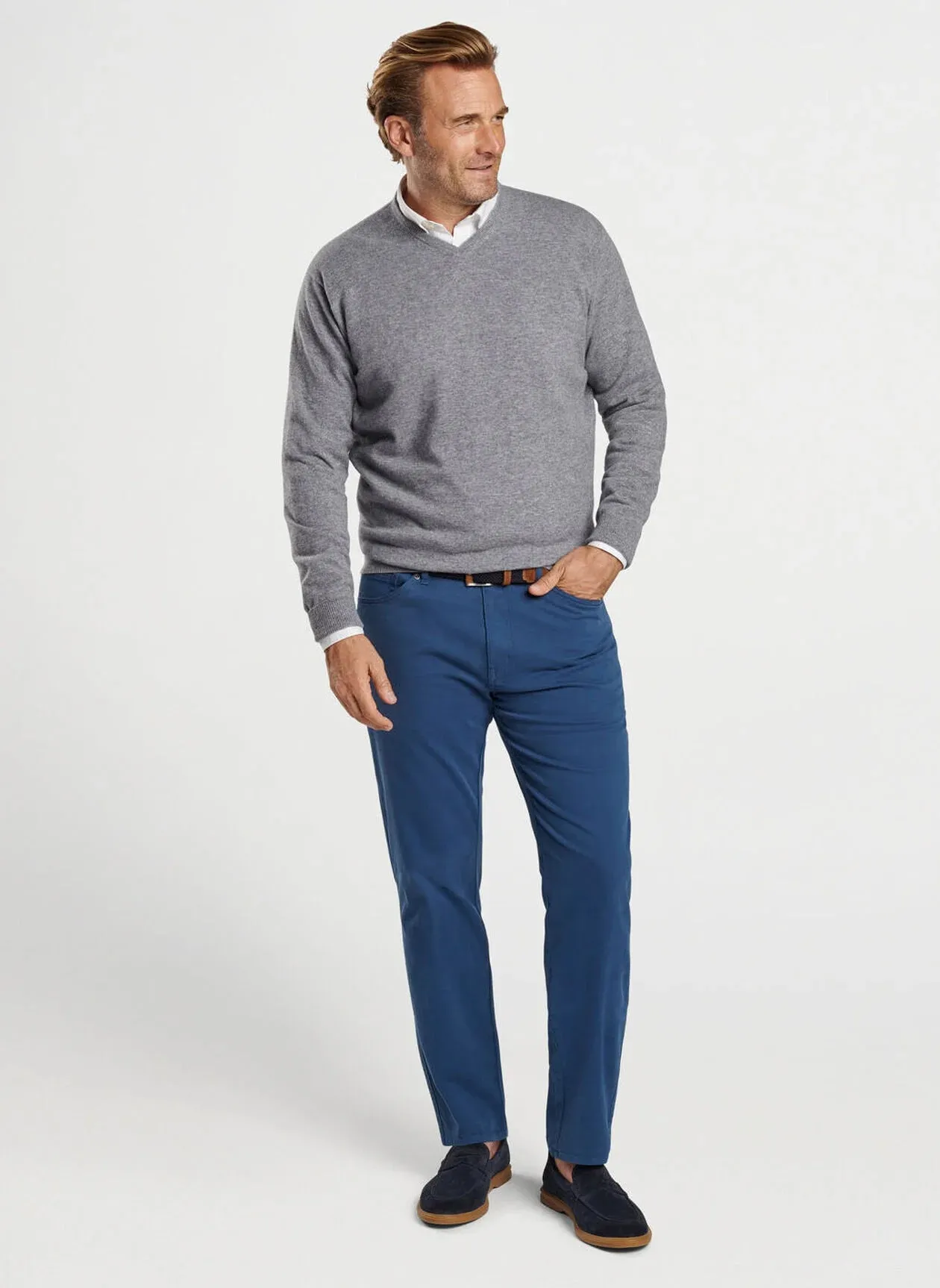 Signature Sateen Five-Pocket Pant (Navy)
