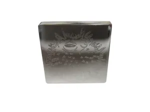 Silver Toned Square Etched Spikey Puffer Fish Fugu Blowfish Adjustable Size Fashion Ring