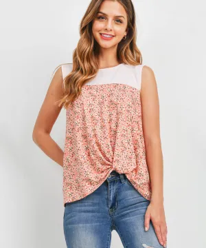 Sleeveless Print Knot Top Collection