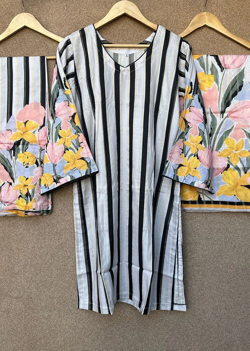 SLMN-01 - Gry/Blk - Readymade - Raaz Linen Suit 2025