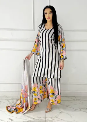SLMN-01 - Gry/Blk - Readymade - Raaz Linen Suit 2025