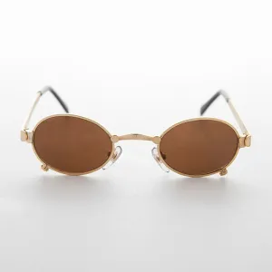 Small 90s Oval Steampunk Spectacle Vintage Sunglass - Edison