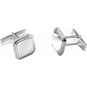 Smart Line Engravable Square Cuff Links