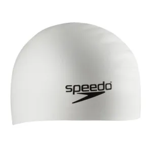 Speedo Silicone Long Hair Swim Cap (White)