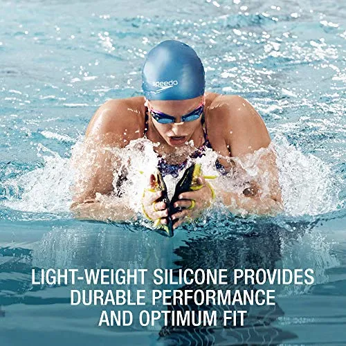 Speedo Silicone Long Hair Swim Cap (White)
