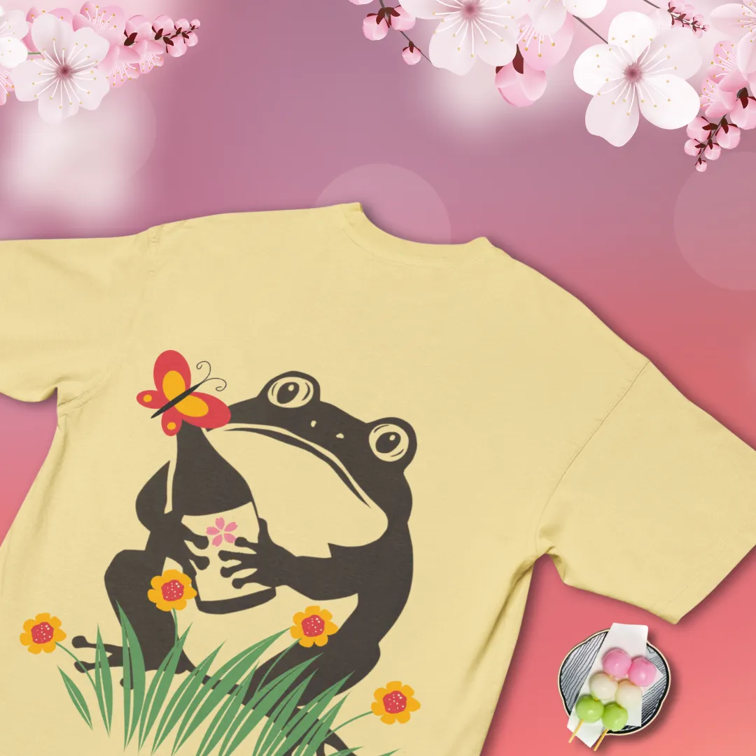 Spring Sake Frog Crop Top