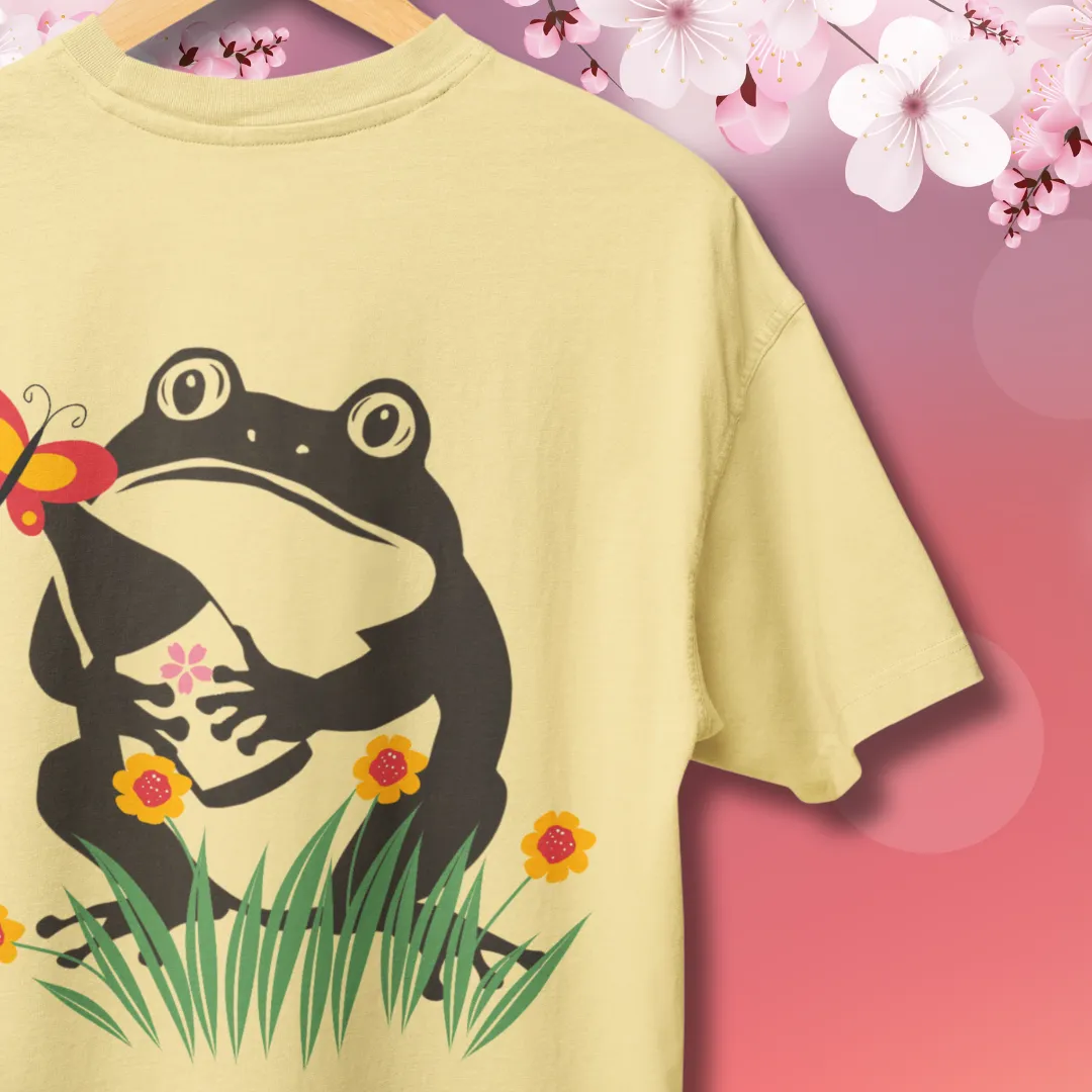Spring Sake Frog Crop Top