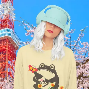 Spring Sake Frog Crop Top