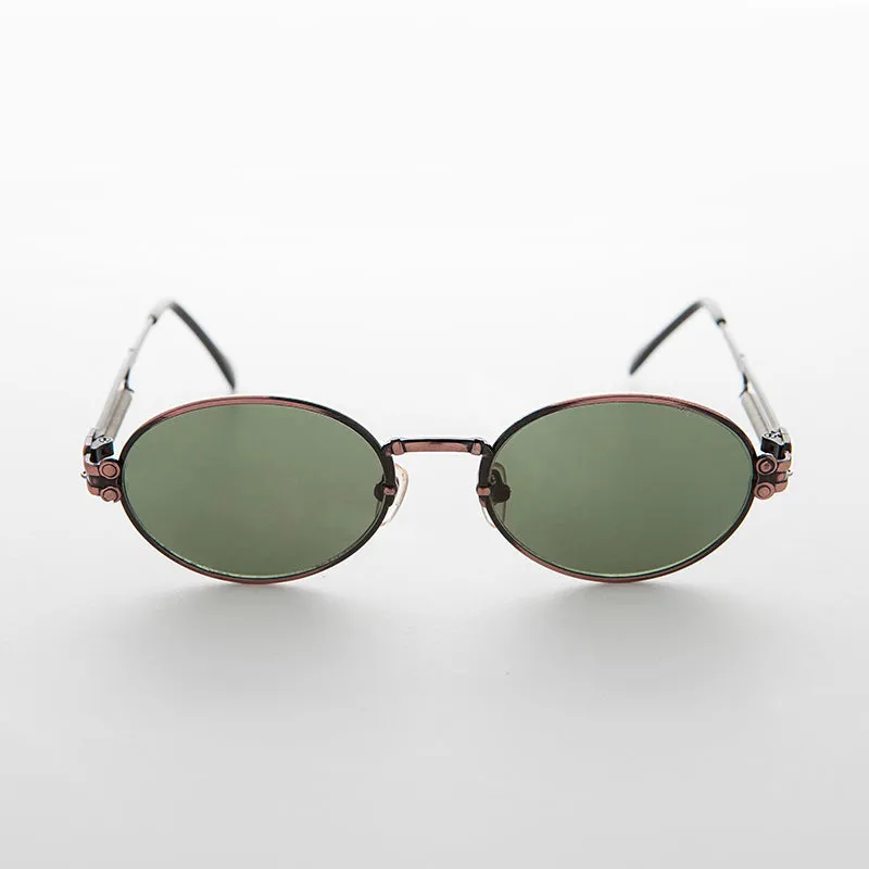 Spring Temple Oval Steampunk Vintage Sunglass - Jeter