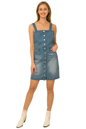 Square Neck Button Down A-Line Dress