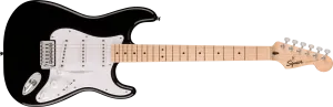 Squier Sonic Stratocaster, Maple Fingerboard, White Pickguard, Black