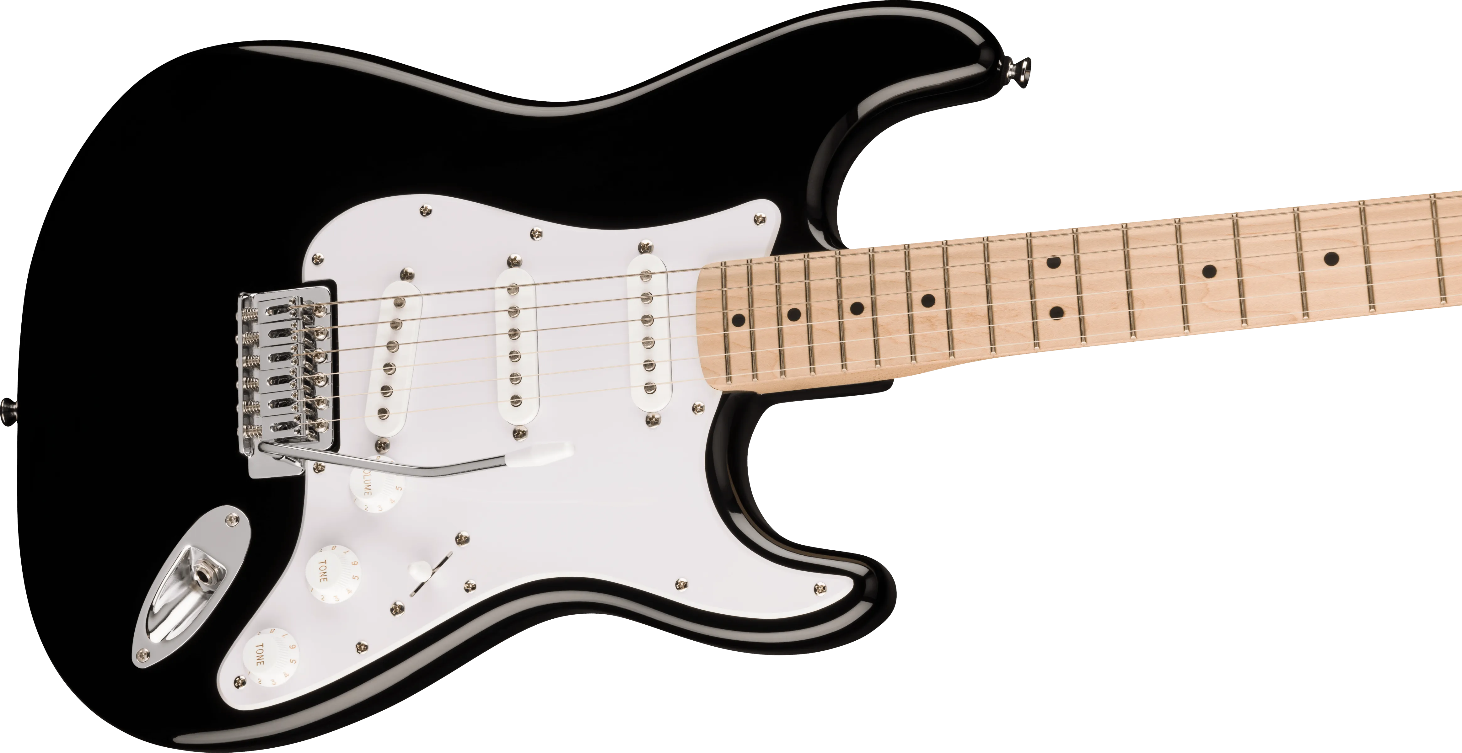 Squier Sonic Stratocaster, Maple Fingerboard, White Pickguard, Black