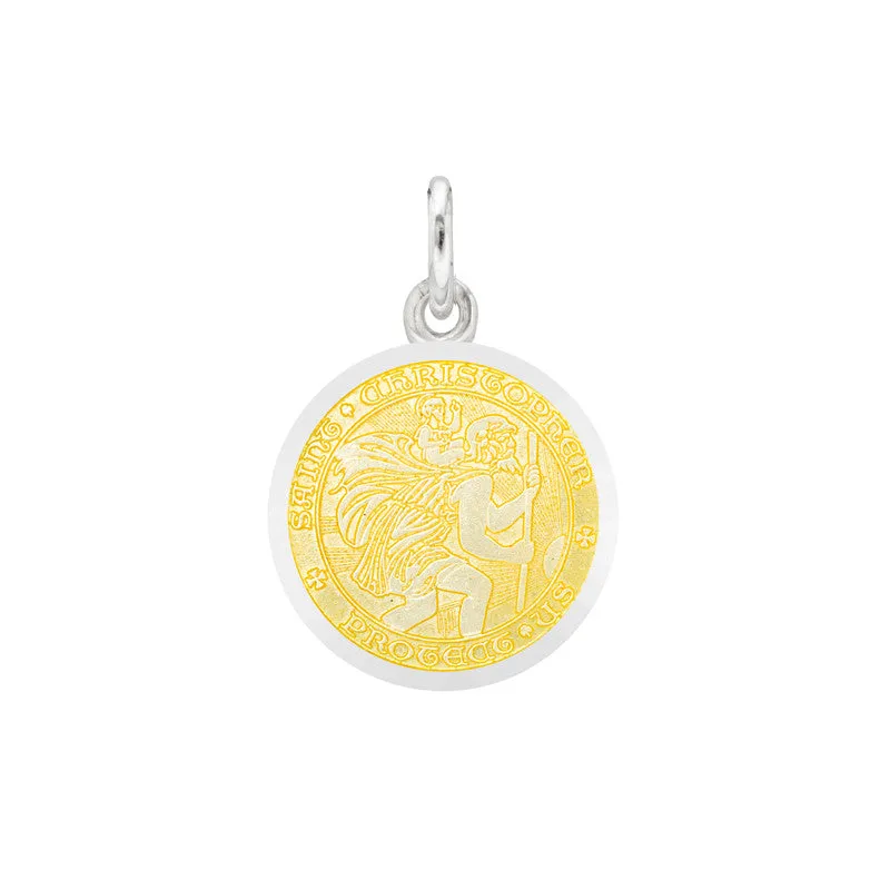 St Christopher Medal French Wire Earrings