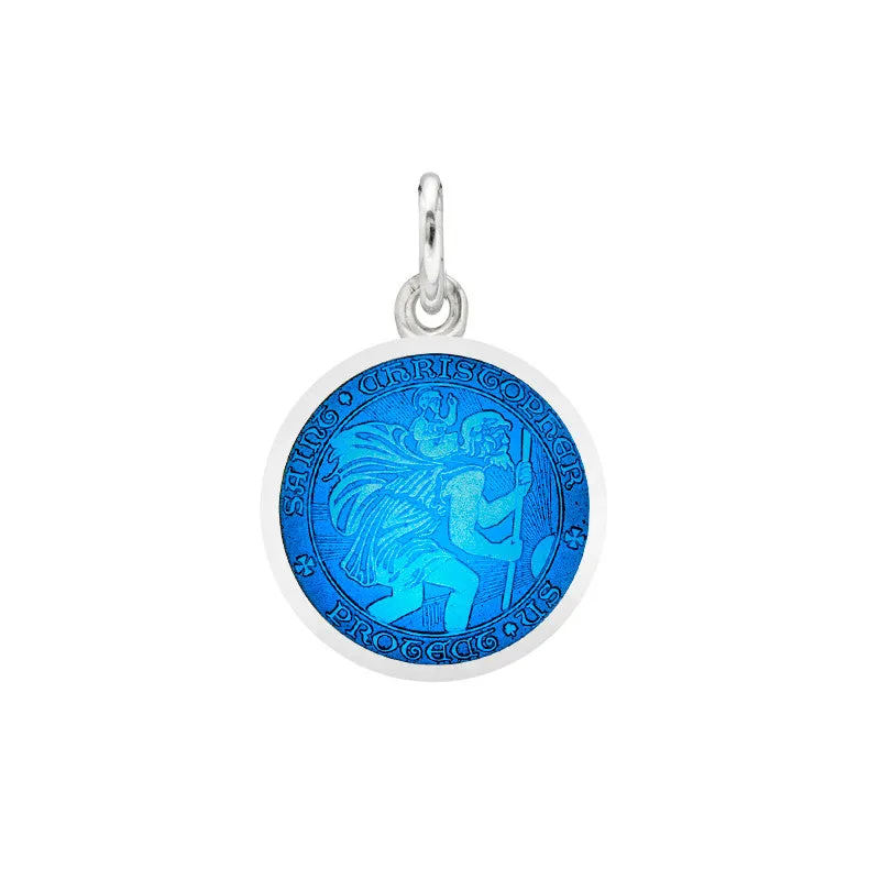 St Christopher Medal French Wire Earrings
