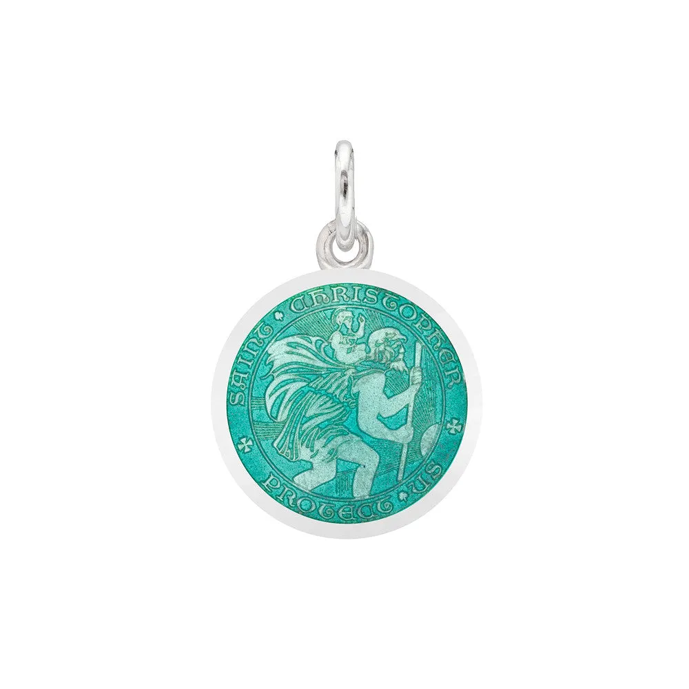 St Christopher Medal French Wire Earrings