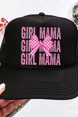 Stacked Coquette Girl Mama Otto Black Foam Front Trucker Hat