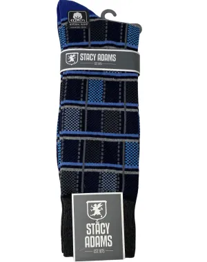 Stacy Adams Plaid Dress Socks - Charcoal & Blue