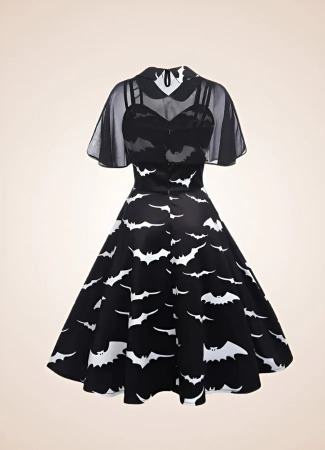 Steampunk Bat Print Dress
