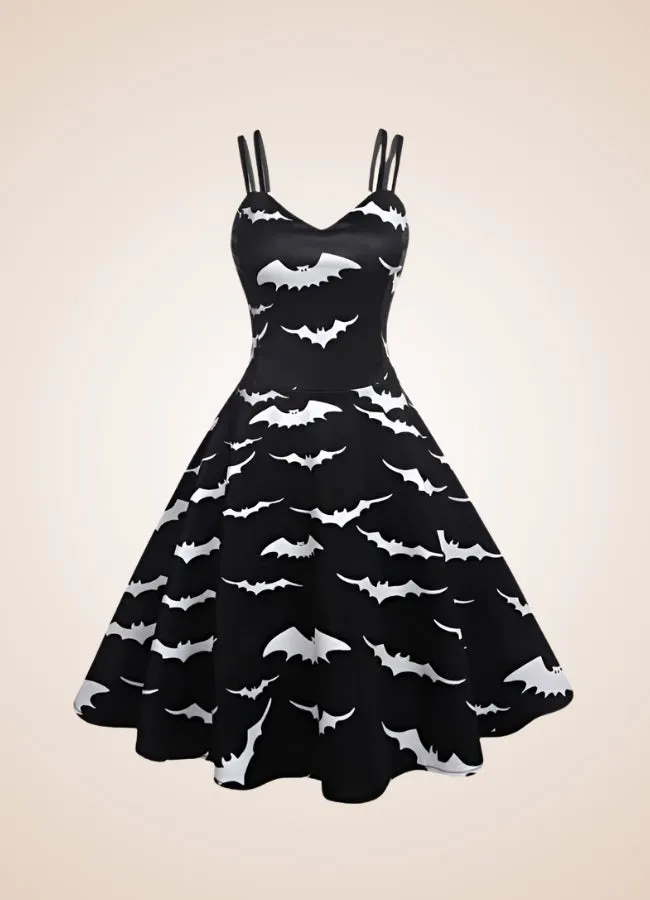 Steampunk Bat Print Dress
