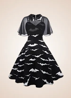 Steampunk Bat Print Dress