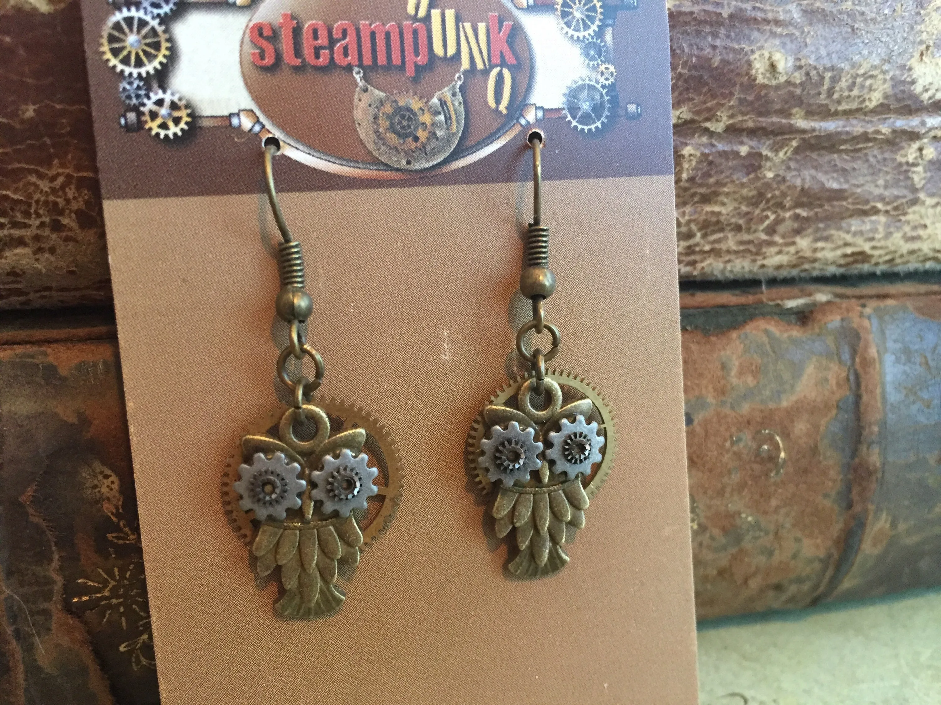 Steampunk owl earring - Steampunk earrings - Owls