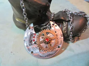 Steampunk pendant - Passage - Steampunk Necklace - Steampunk jewelry made with real vintage watch and Pocket watch parts