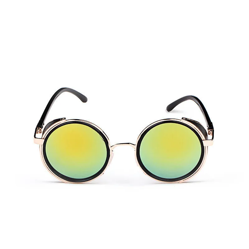 Steampunk Retro Coating Mens Vintage Round Sunglasses Men Women