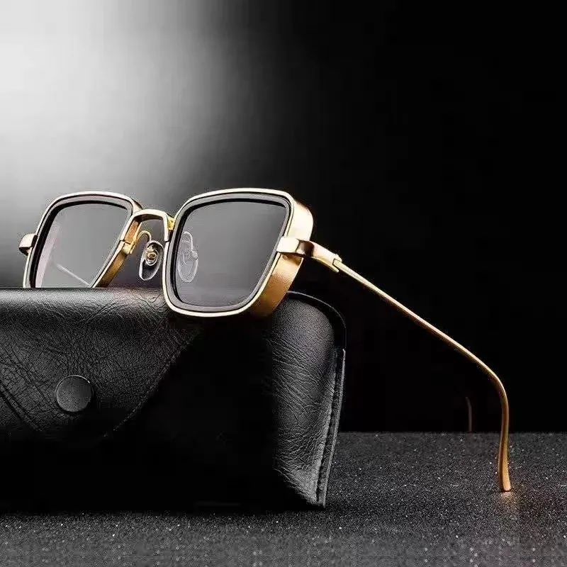 Steampunk Style Square Sunglasses Classic Gothic Men Women Brand Designer Square AlloyFrame Colorful Lens Goggles Sun Glasses