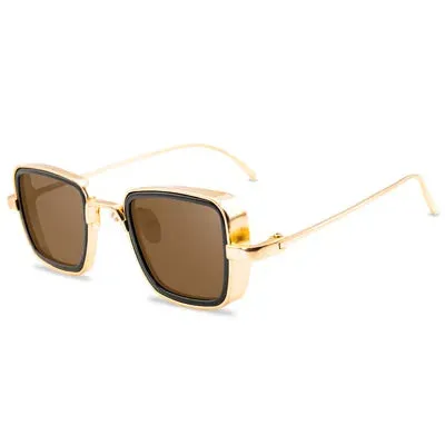 Steampunk Style Square Sunglasses Classic Gothic Men Women Brand Designer Square AlloyFrame Colorful Lens Goggles Sun Glasses