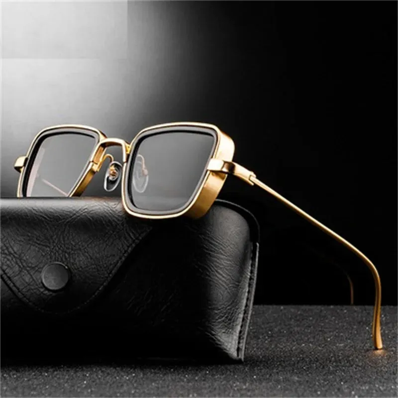 Steampunk Style Square Sunglasses Classic Gothic Men Women Brand Designer Square AlloyFrame Colorful Lens Goggles Sun Glasses