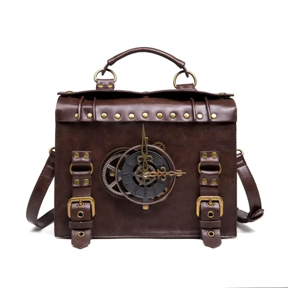 Steampunk Vintage Look Timepiece Shoulder Bag