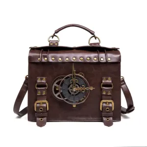 Steampunk Vintage Look Timepiece Shoulder Bag