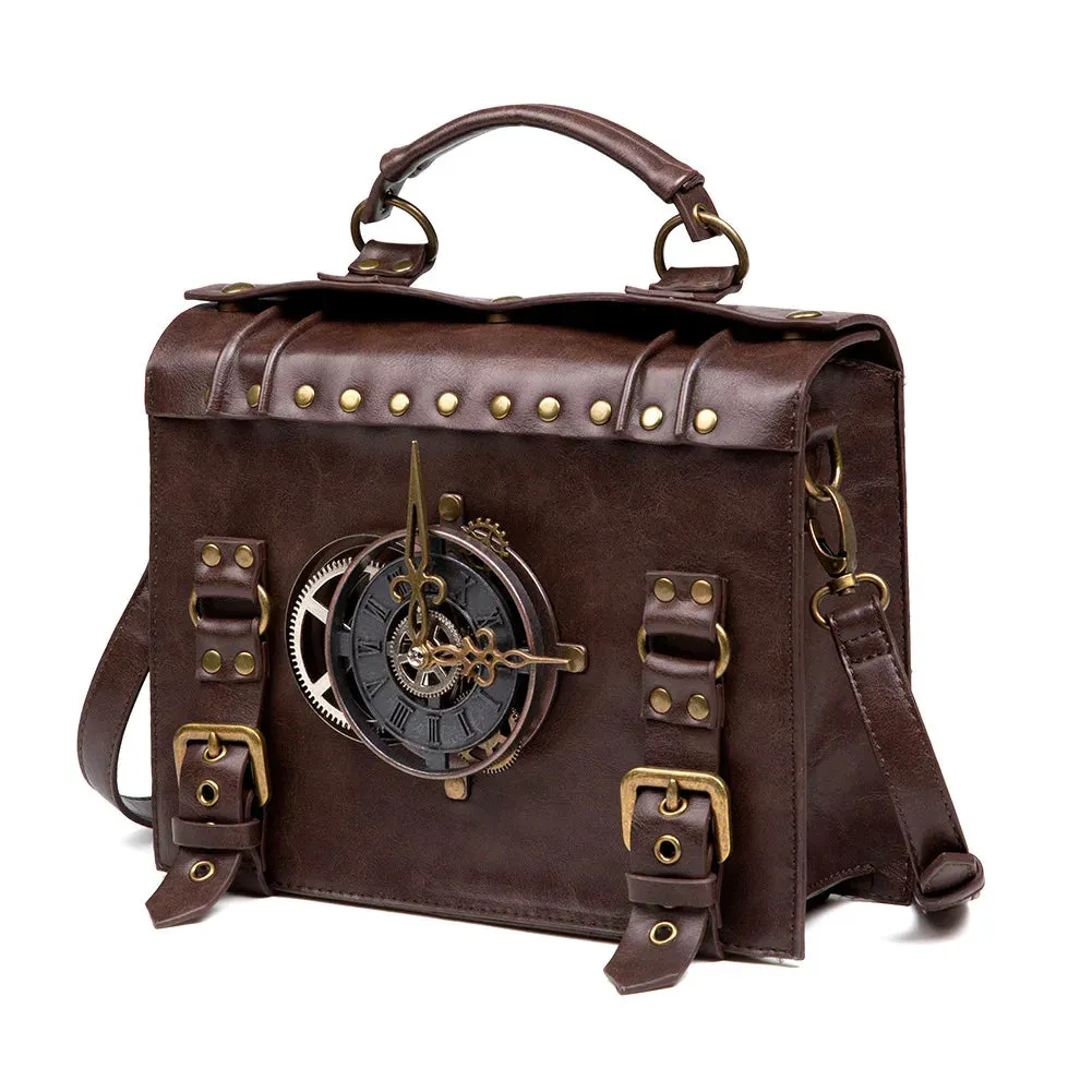 Steampunk Vintage Look Timepiece Shoulder Bag
