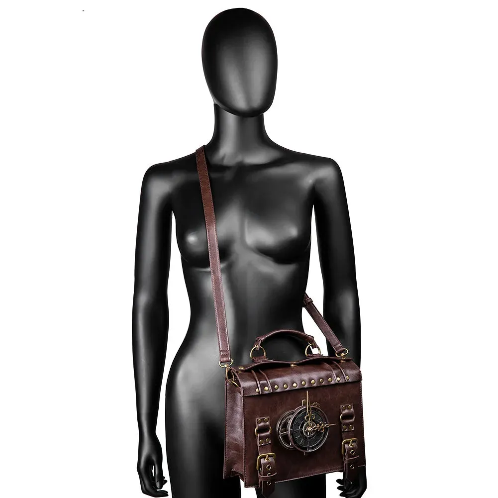 Steampunk Vintage Look Timepiece Shoulder Bag