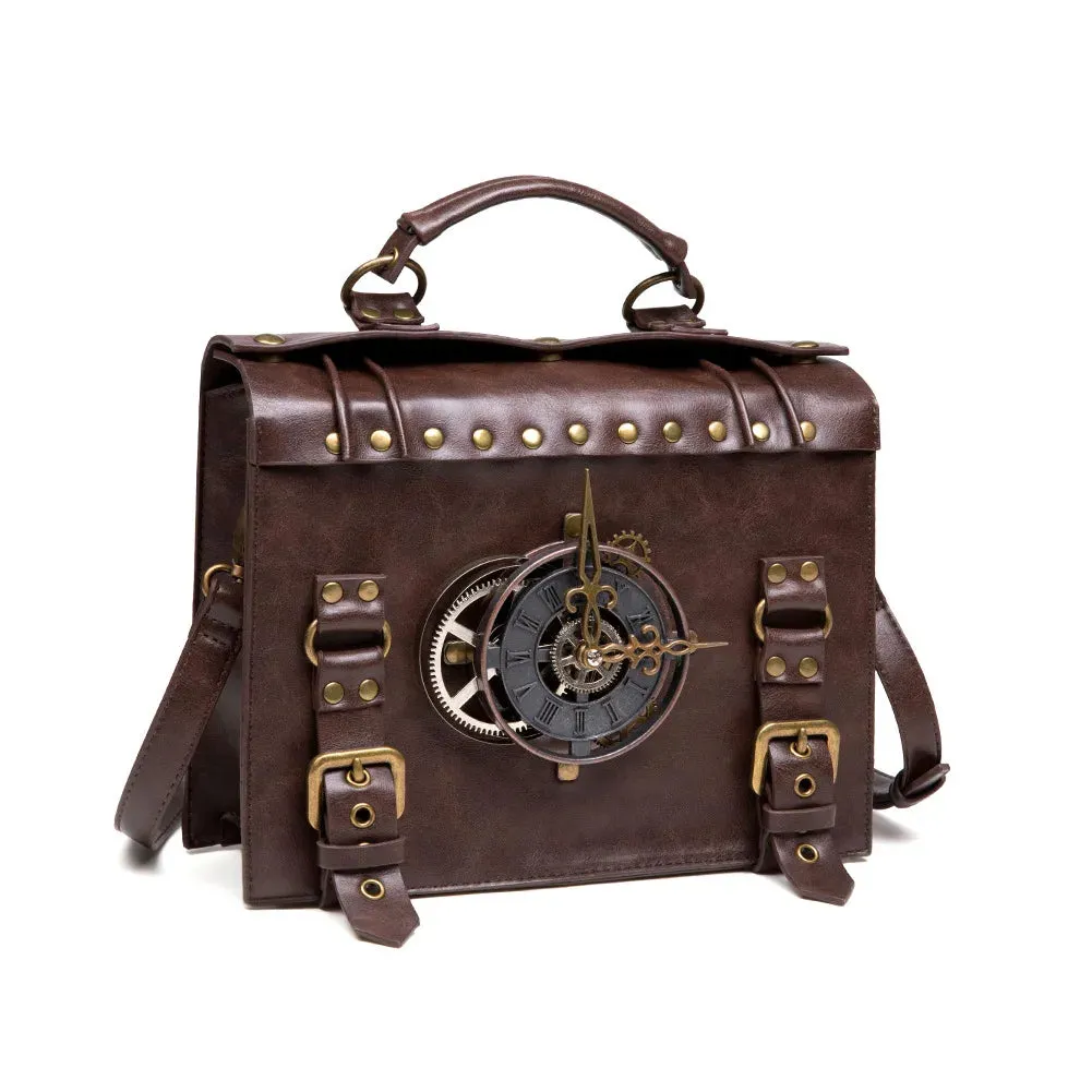 Steampunk Vintage Look Timepiece Shoulder Bag