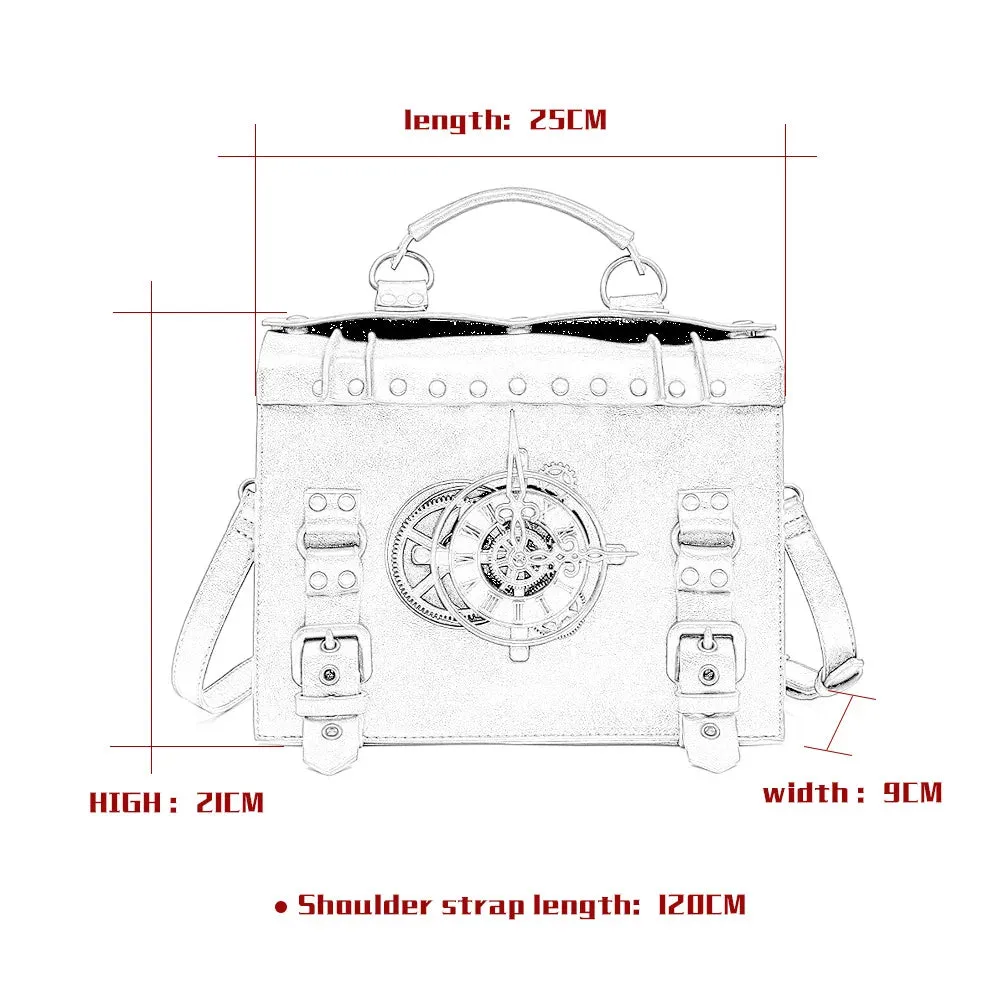 Steampunk Vintage Look Timepiece Shoulder Bag