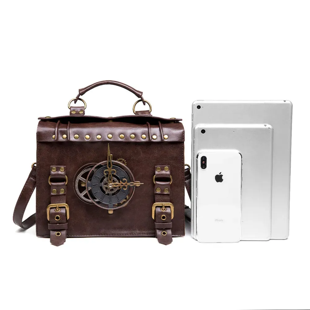 Steampunk Vintage Look Timepiece Shoulder Bag