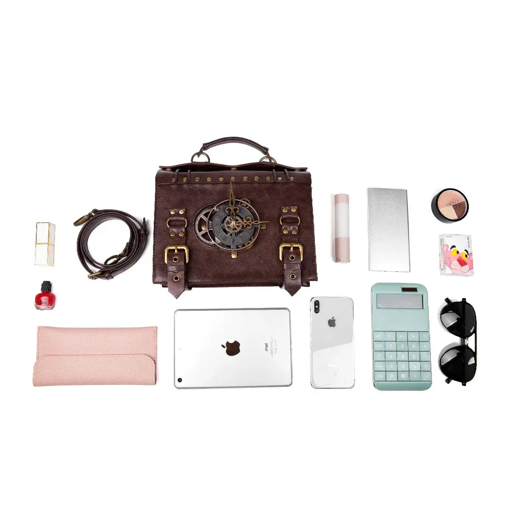 Steampunk Vintage Look Timepiece Shoulder Bag