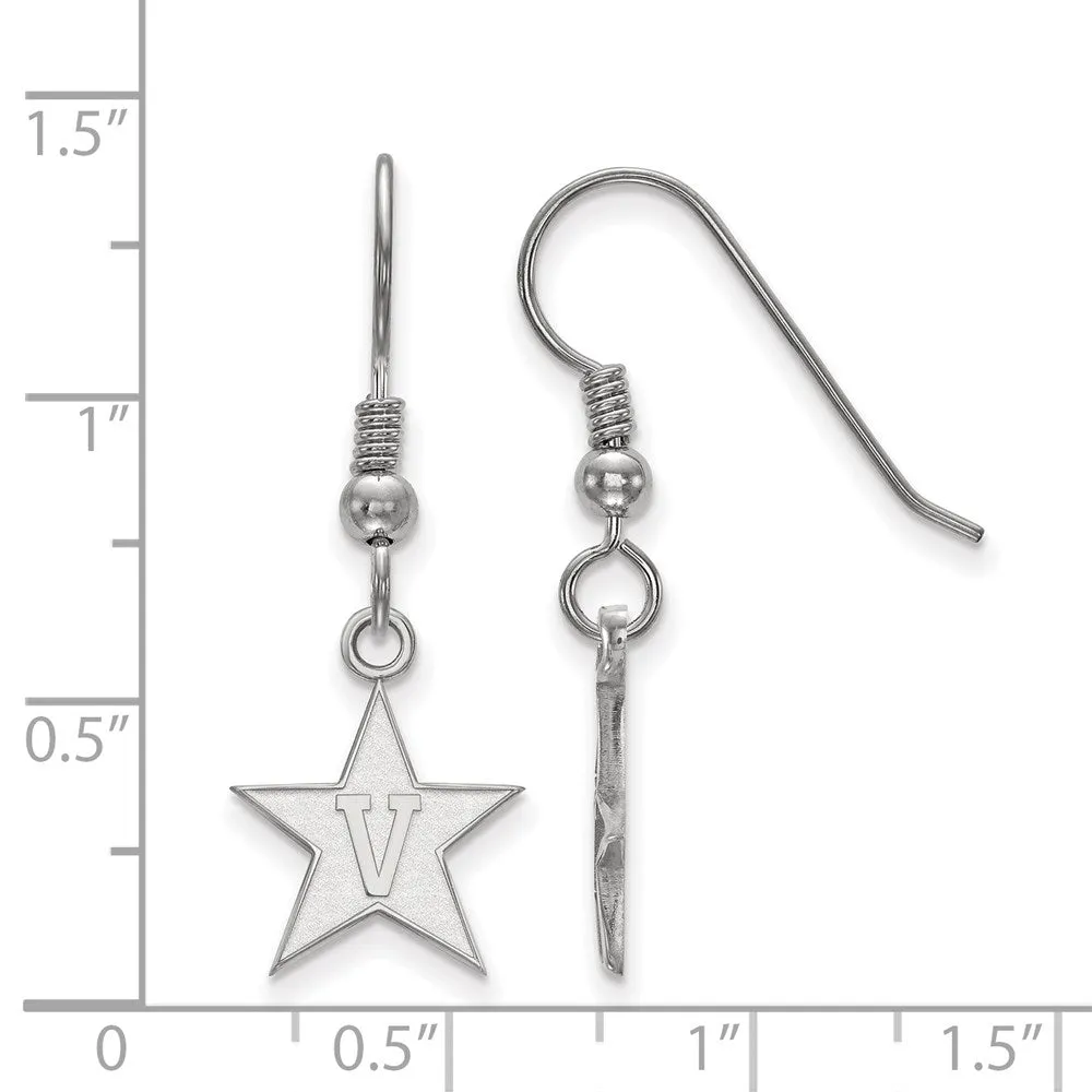 Sterling S. Rh-plated Vanderbilt University Small Dangle Earrings
