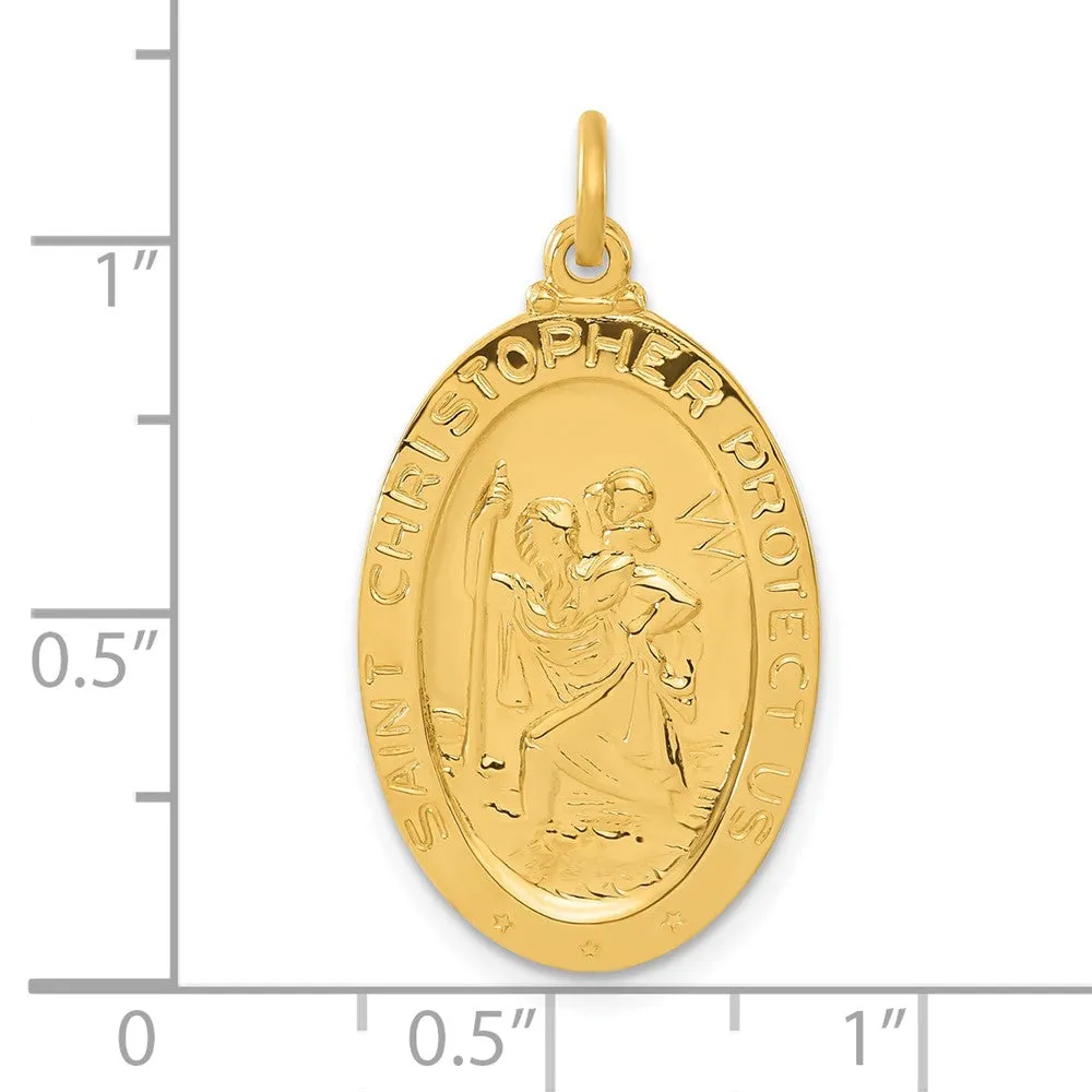 Sterling Silver 24k Gold-plated Saint Christopher Golf Medal