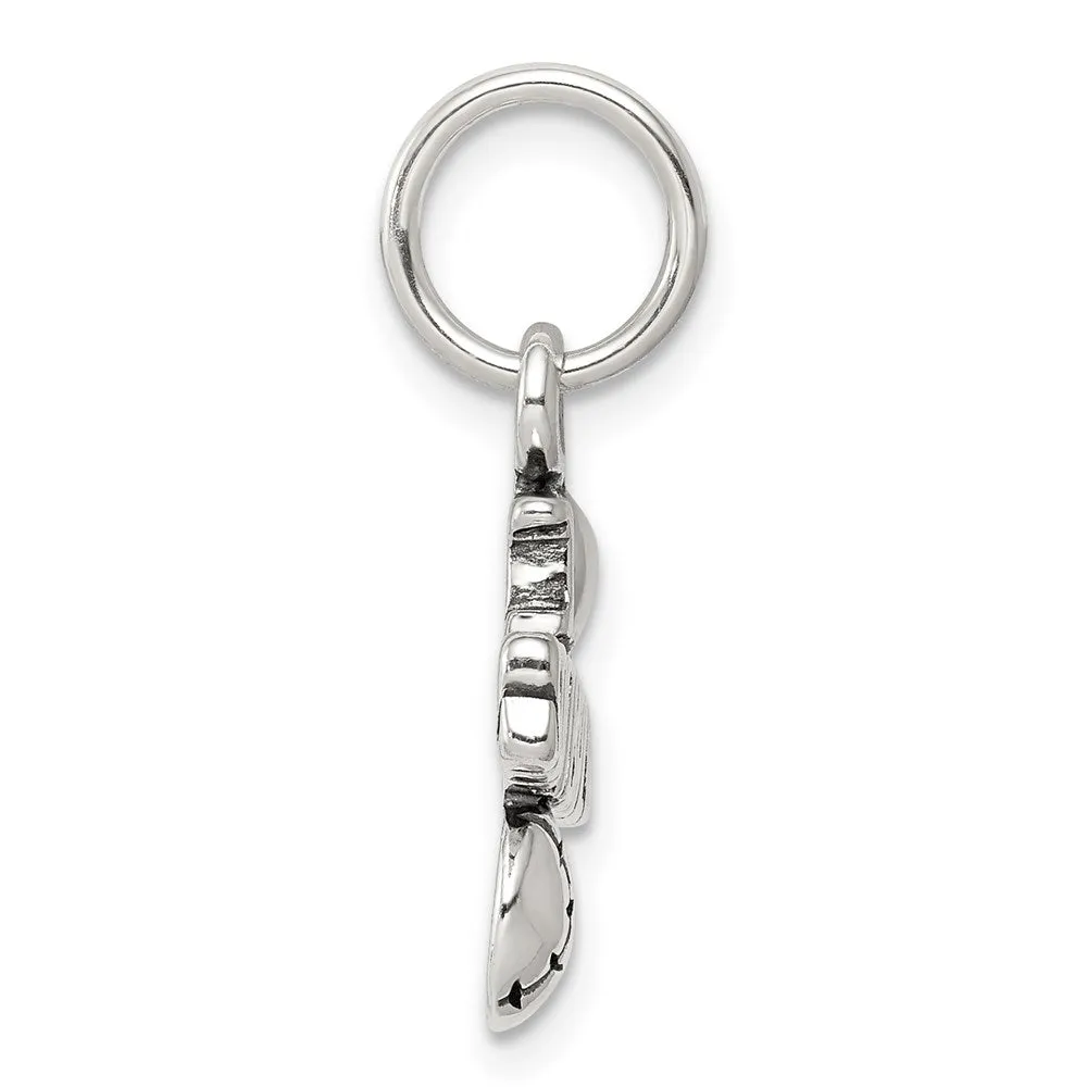 Sterling Silver Antique I (heart) Softball Charm