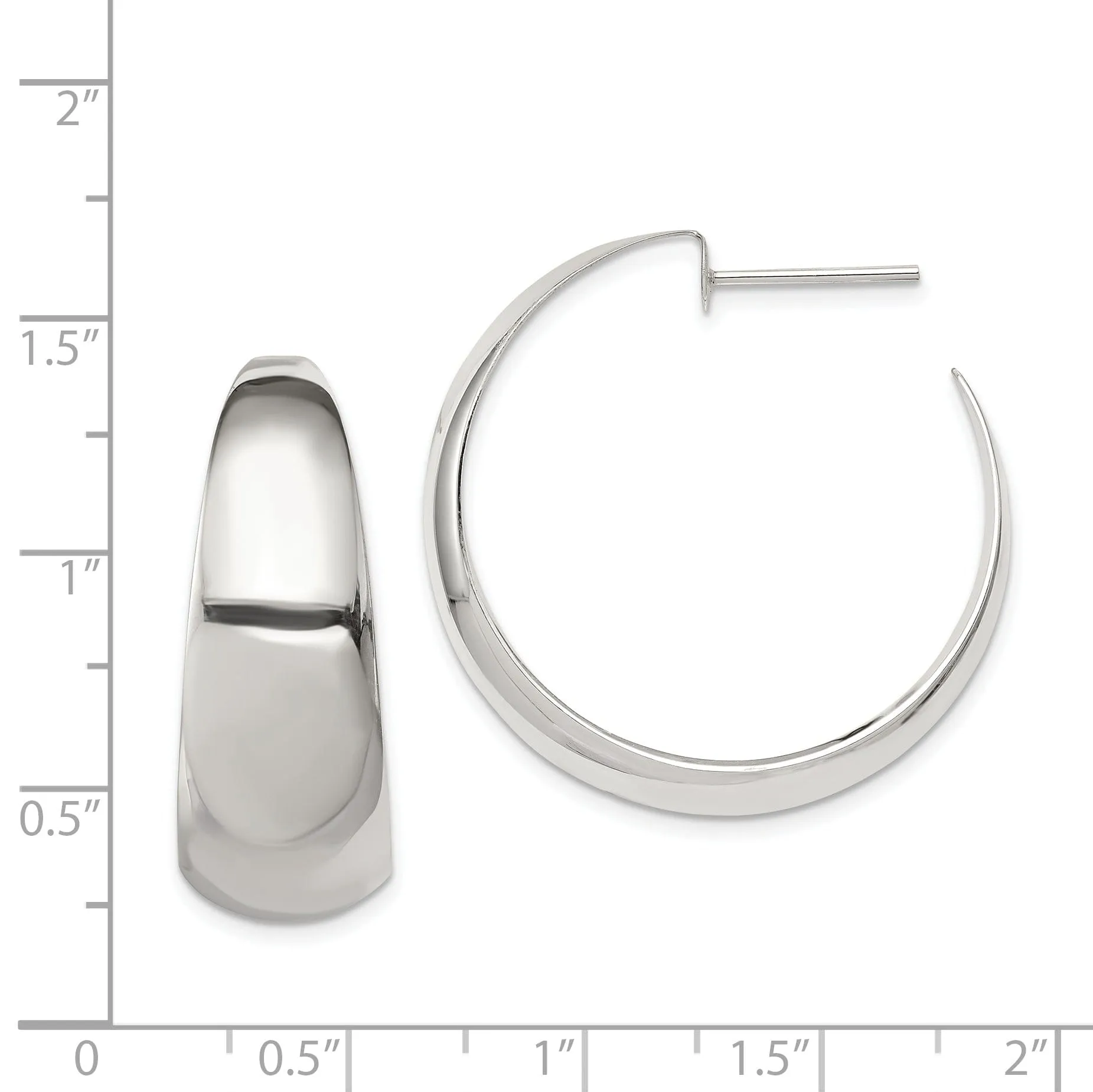 Sterling Silver Fancy Hoop Earrings