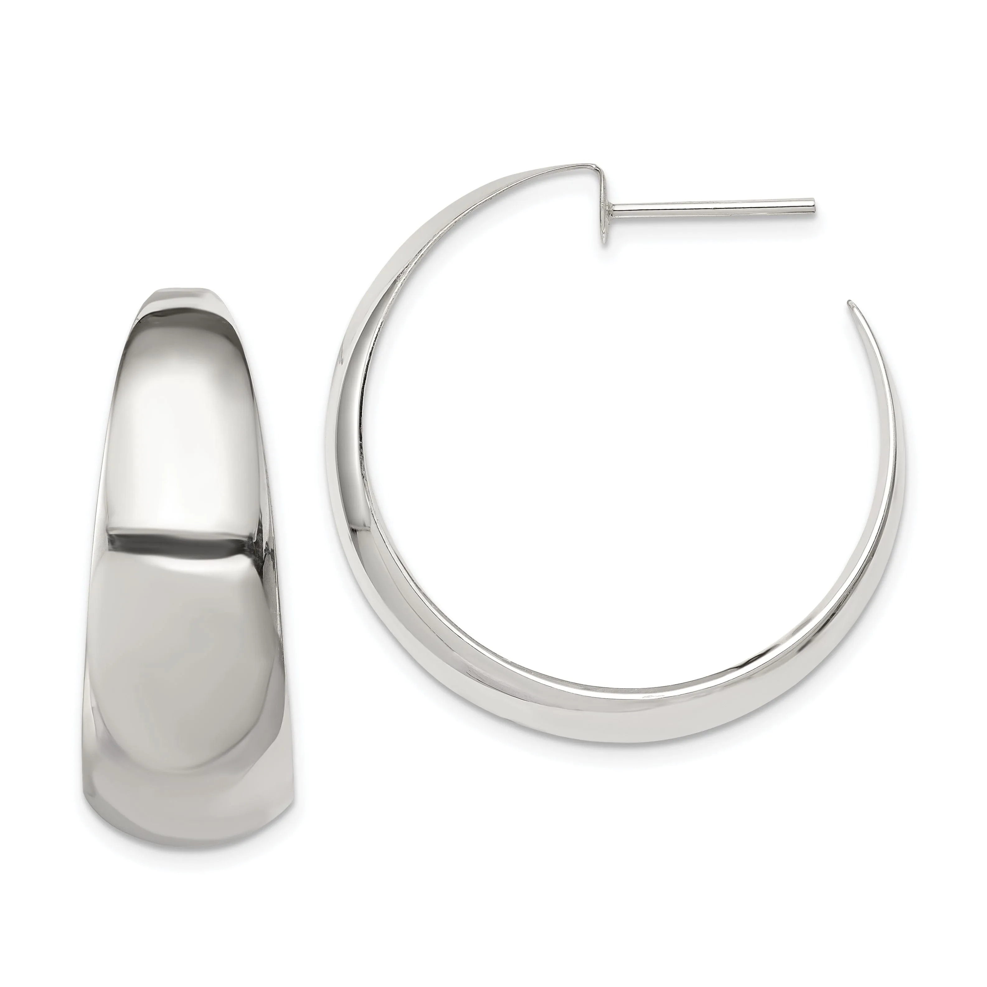 Sterling Silver Fancy Hoop Earrings